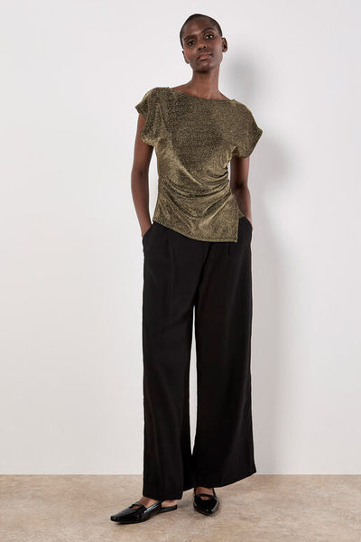 Side Ruched Sparkle Top