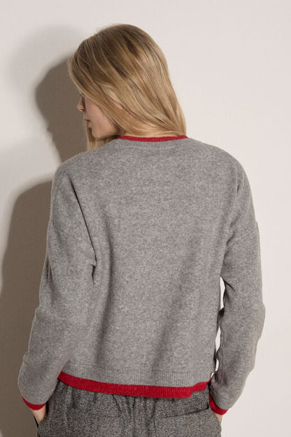 Contrast Color Layered Sweater