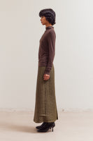 Mock Neck Jersey Top Dark Chocolate
