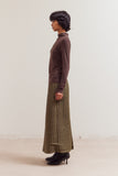 Mock Neck Jersey Top Dark Chocolate