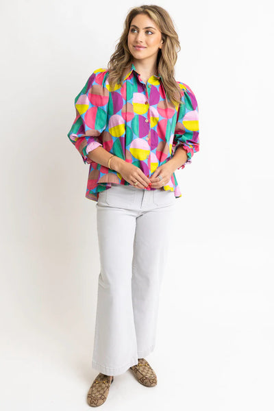 Modern Pop Button Up Top
