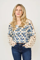 Lenora Recycled Denim and Knit Sweater