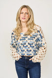 Lenora Recycled Denim and Knit Sweater
