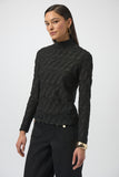 Textured High Neck Pullover Top