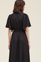 Unbalanced Hem Black Dress