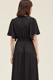 Unbalanced Hem Black Dress