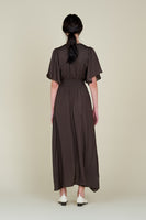 Dark Roast Unbalanced Skirt Maxi Dress