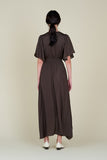 Dark Roast Unbalanced Skirt Maxi Dress