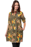 Chatham Dress Olive Dragon