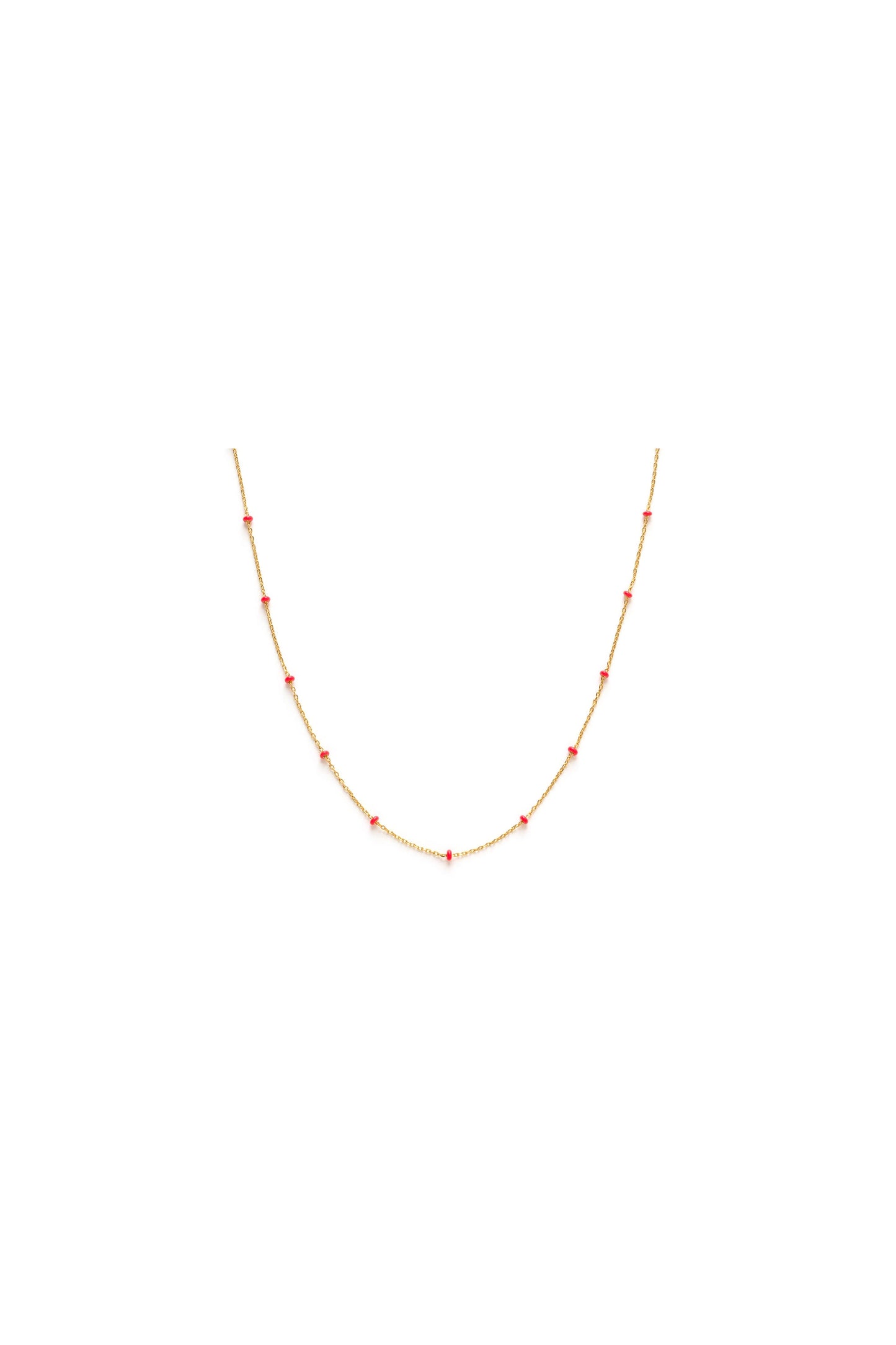 Enamel Chain Necklace Pink