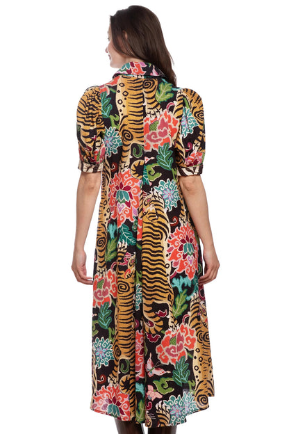 Montauk Dress Tiger Rug Print