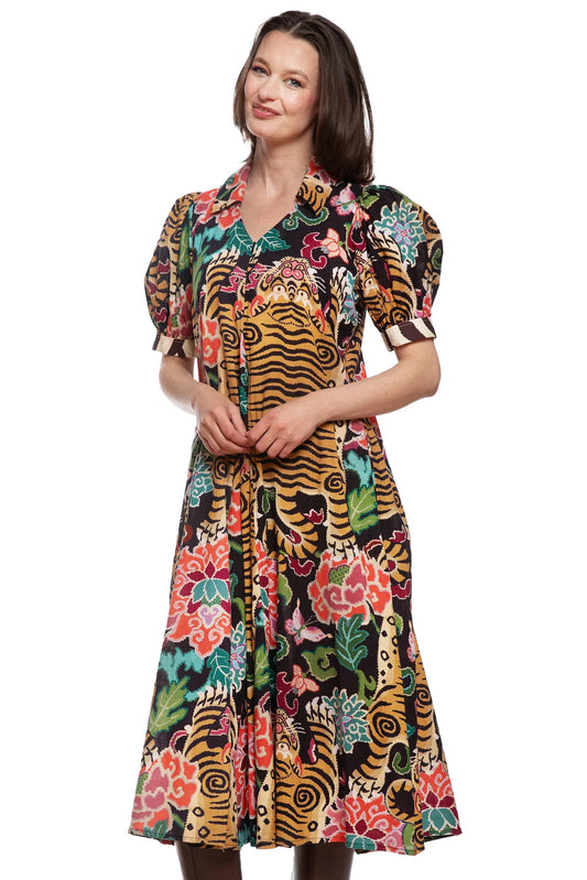Montauk Dress Tiger Rug Print