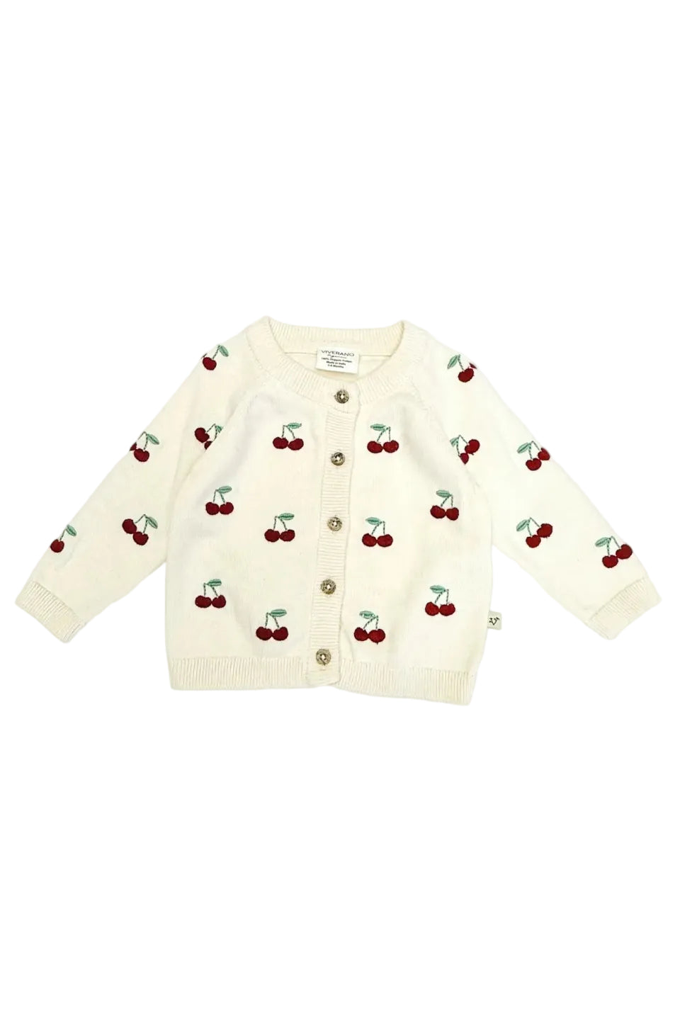 Cherry Embroidered Baby Cardigan