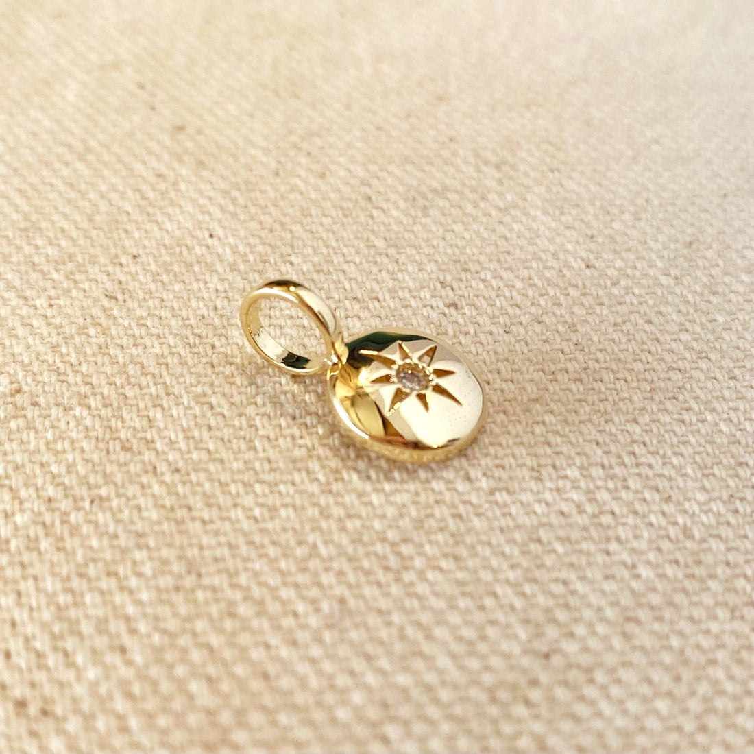 18K Gold Filled Mini Starburst Plate Pendant