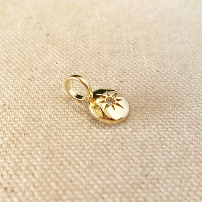 18K Gold Filled Mini Starburst Plate Pendant