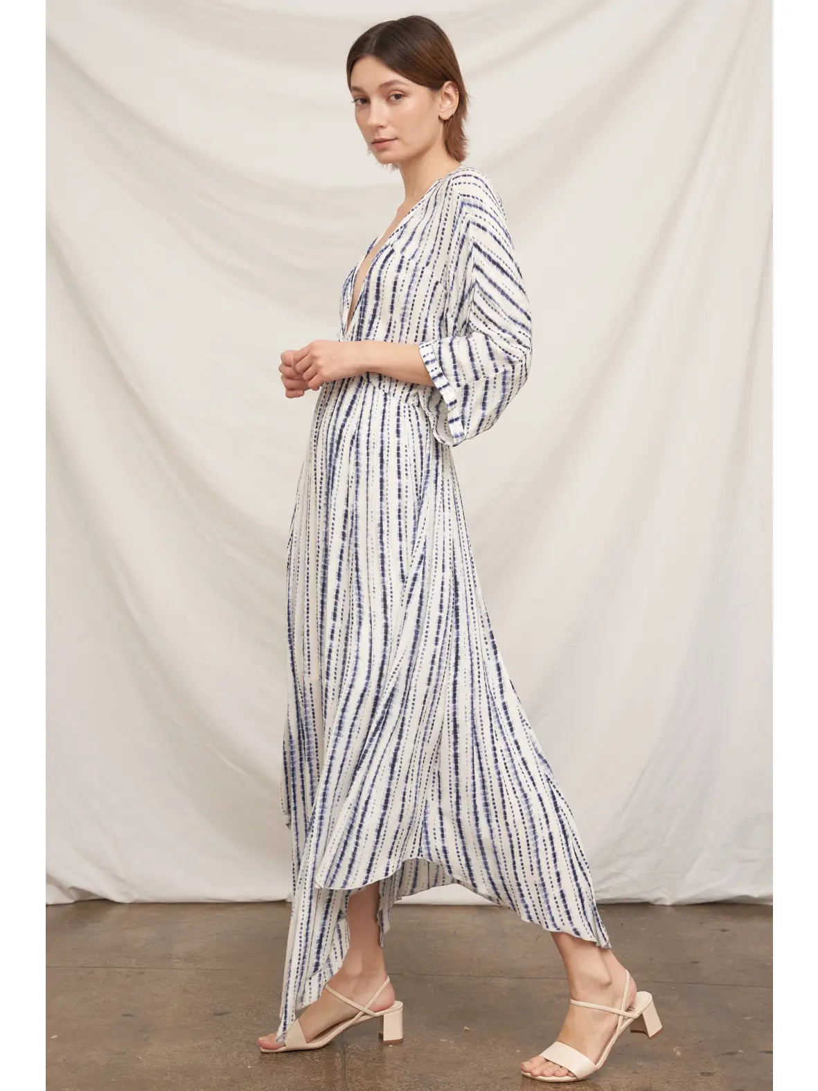 V-Neck Stripe Maxi Dress
