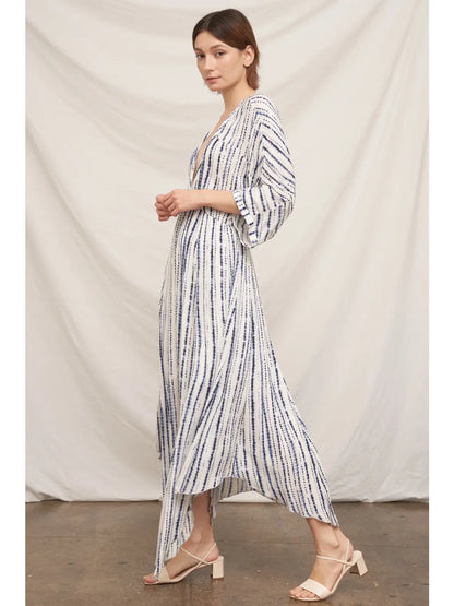 V-Neck Stripe Maxi Dress