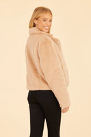 Plush Faux Fur Collar Jacket