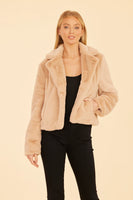Plush Faux Fur Collar Jacket