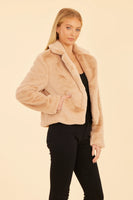 Plush Faux Fur Collar Jacket