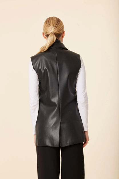 Faux Leather Scarf Vest
