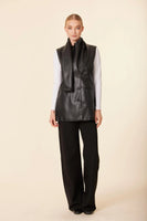 Faux Leather Scarf Vest