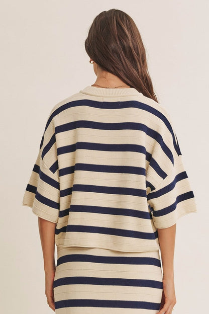 Weekend In Cannes Stripe Relaxed Sweater