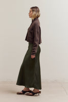 Mermaid Satin Skirt Deep Forest