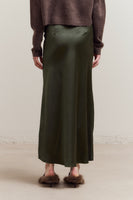 Mermaid Satin Skirt Deep Forest