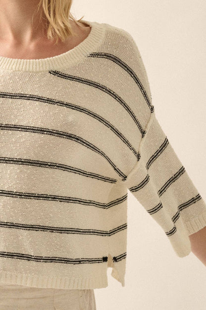 Striped Boat Neck Sweater