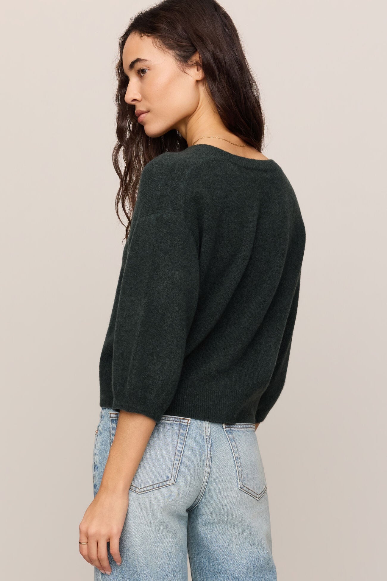 Valor 3/4 Sleeve Cardigan Emerald Cove