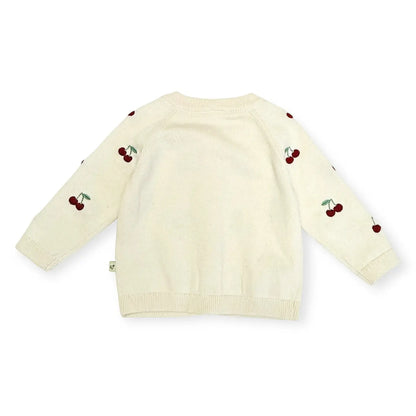 Cherry Embroidered Baby Cardigan