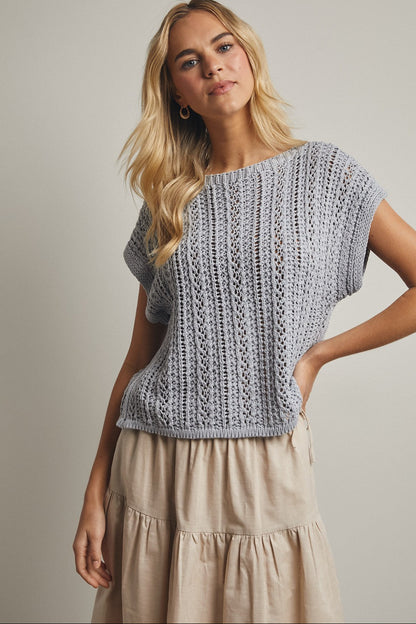 Open-Knit Sweater Top
