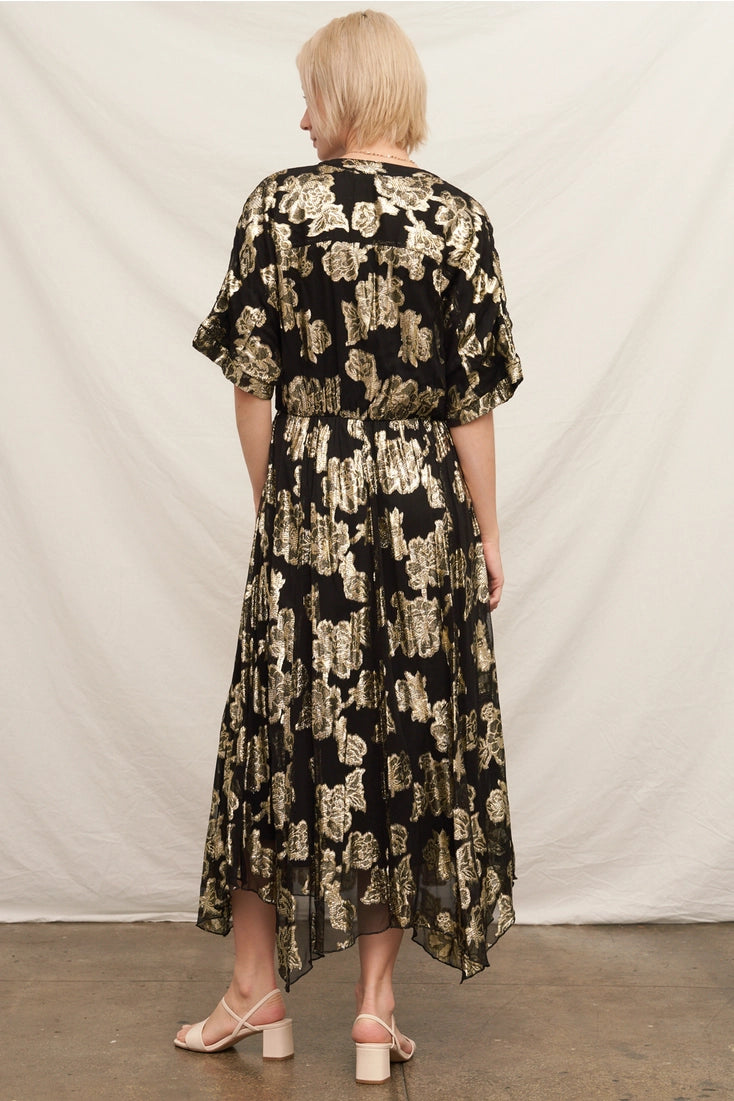V-Neck Lurex Maxi Dress