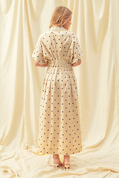 Polka Dot Button Front Dress