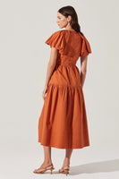 Aine Puff Sleeve Keyhole Dress