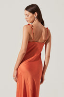 Zoie Ruffle Strap Satin Dress