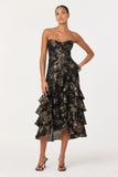 Marysia Strapless Metallic Midi Dress