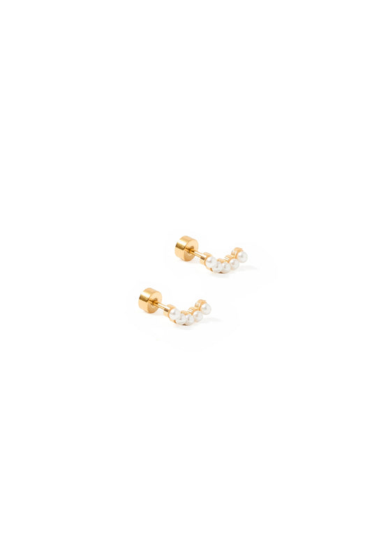 Abigail Screwback Studs Pearl