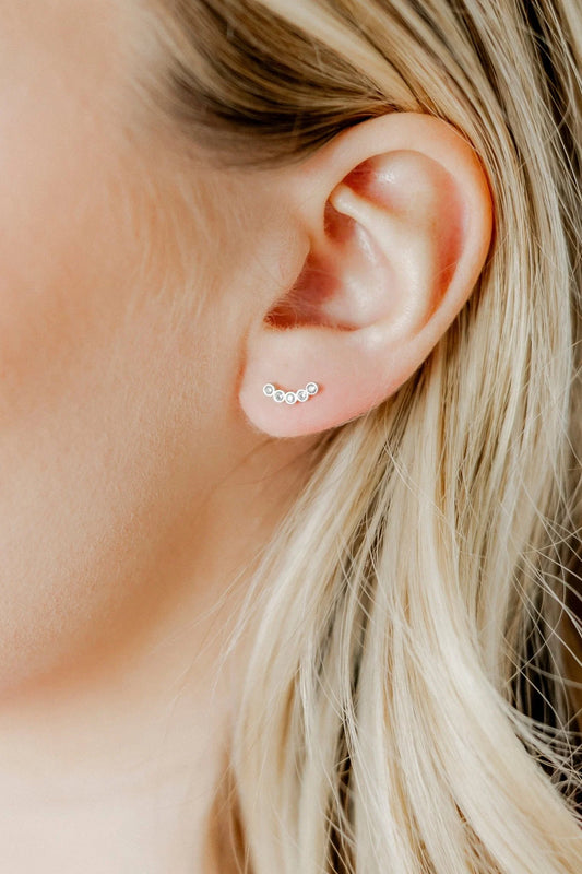 Abigail Screwback Studs Sparkle Silver