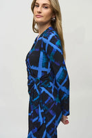 Abstract Print Wrap Dress