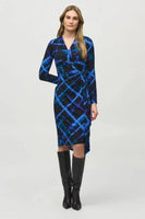 Abstract Print Wrap Dress