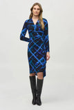 Abstract Print Wrap Dress