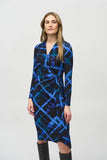 Abstract Print Wrap Dress