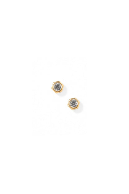 Addison Clear CZ Screwback Studs Gold