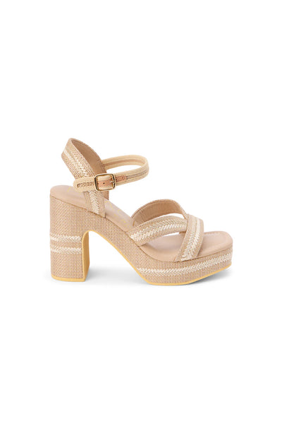 Adelaide Raffia Platform Heel