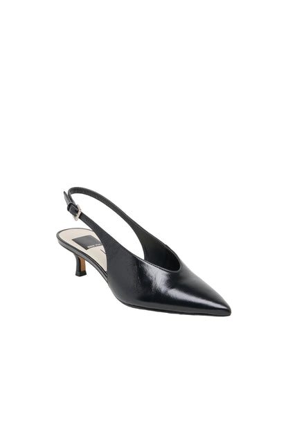 Alenna Crinkle Patent Slingback Heels Midnight