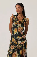 Alinta Ruffle Cowl Neck Dress