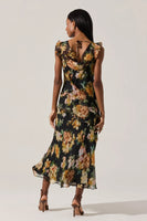 Alinta Ruffle Cowl Neck Dress