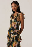 Alinta Ruffle Cowl Neck Dress